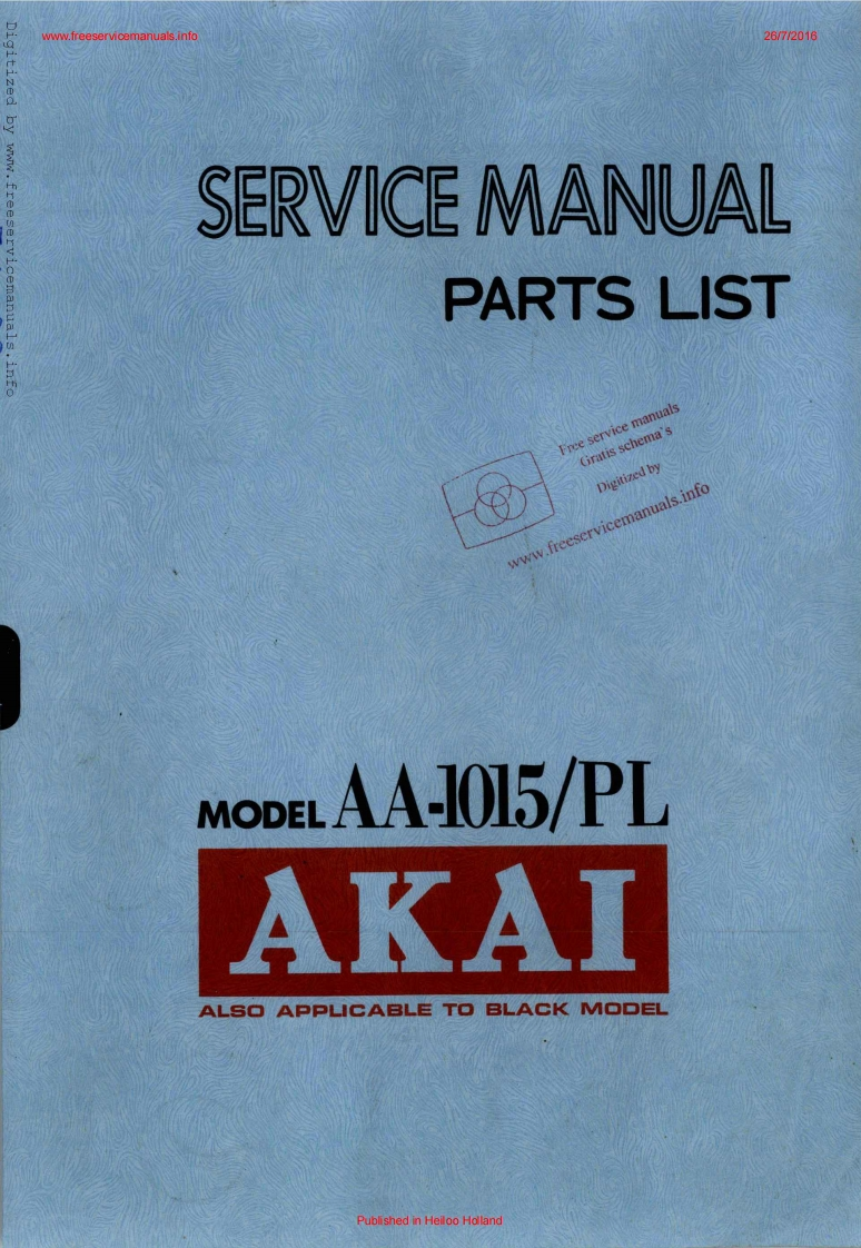 Akai-AA1015-rec-维修说明书手册含电器原理图