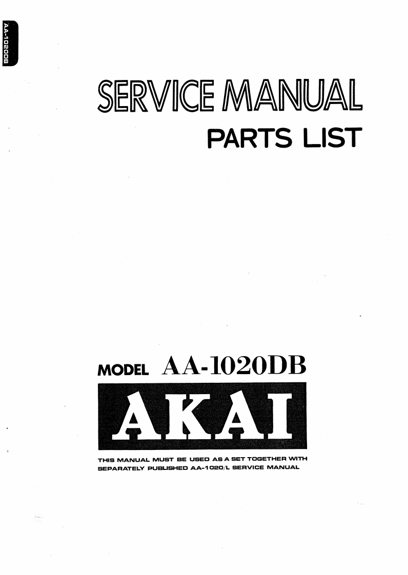 Akai-AA1020DB-rec-维修说明书手册含电器原理图