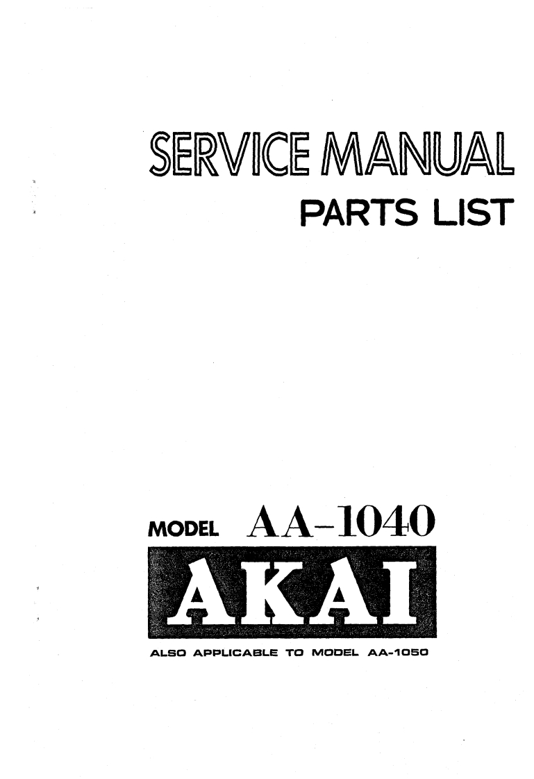 Akai-AA1040-rec-维修说明书手册含电器原理图