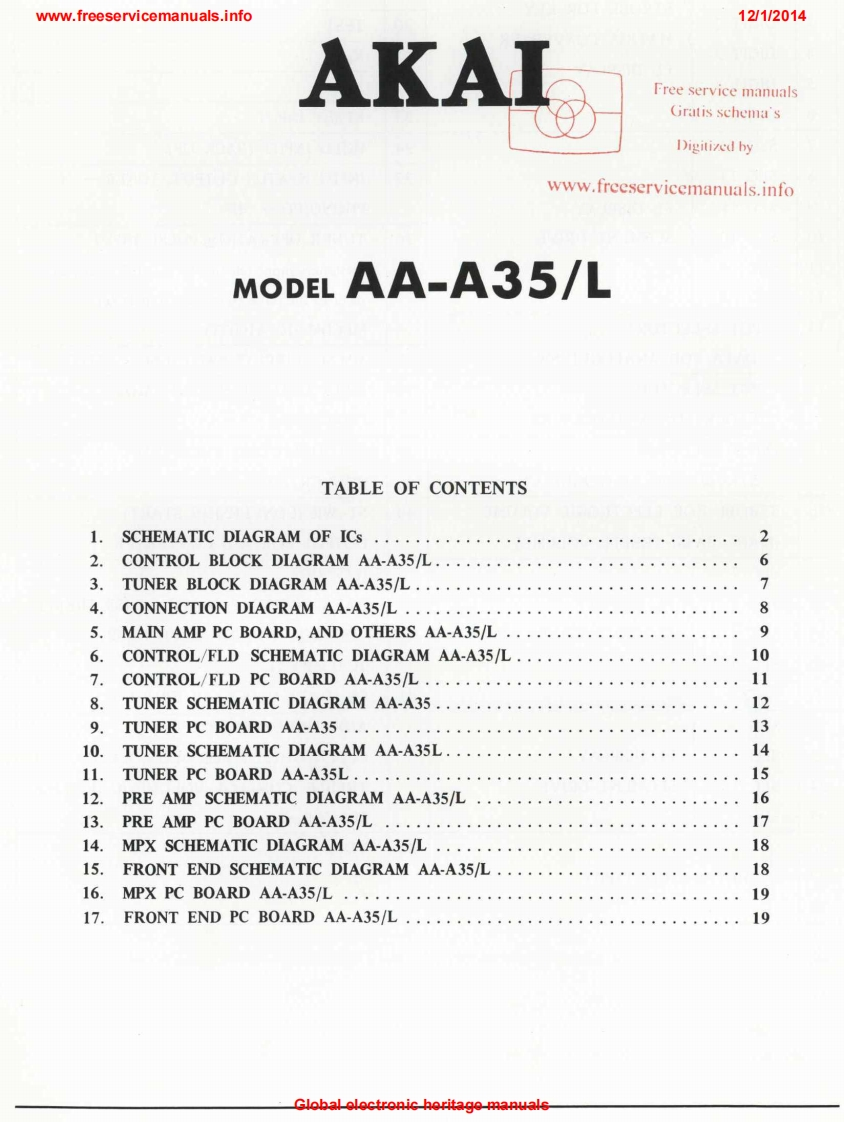 Akai-AAA35-rec-电气原理图手册