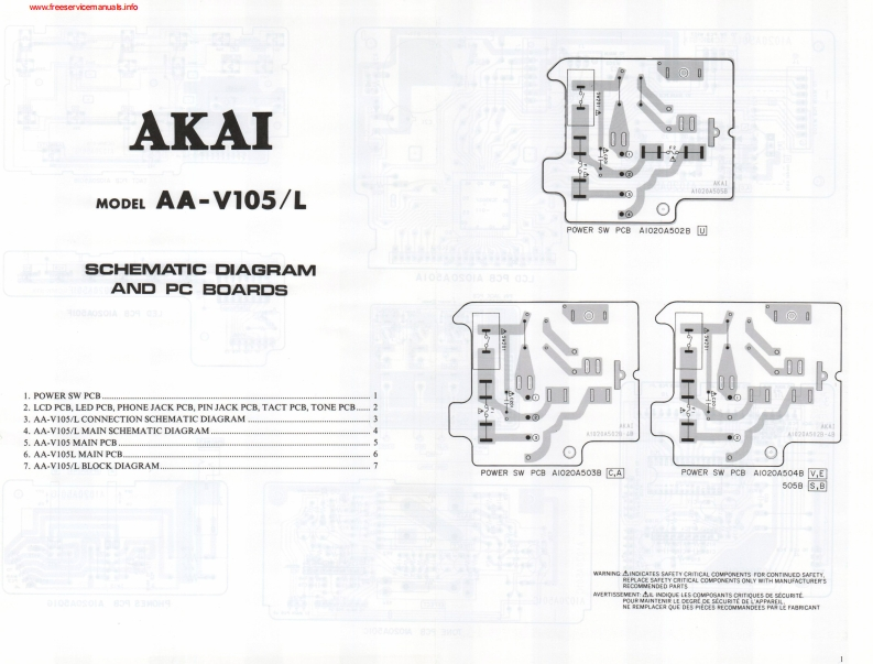 Akai-AAV105-avr-电气原理图手册