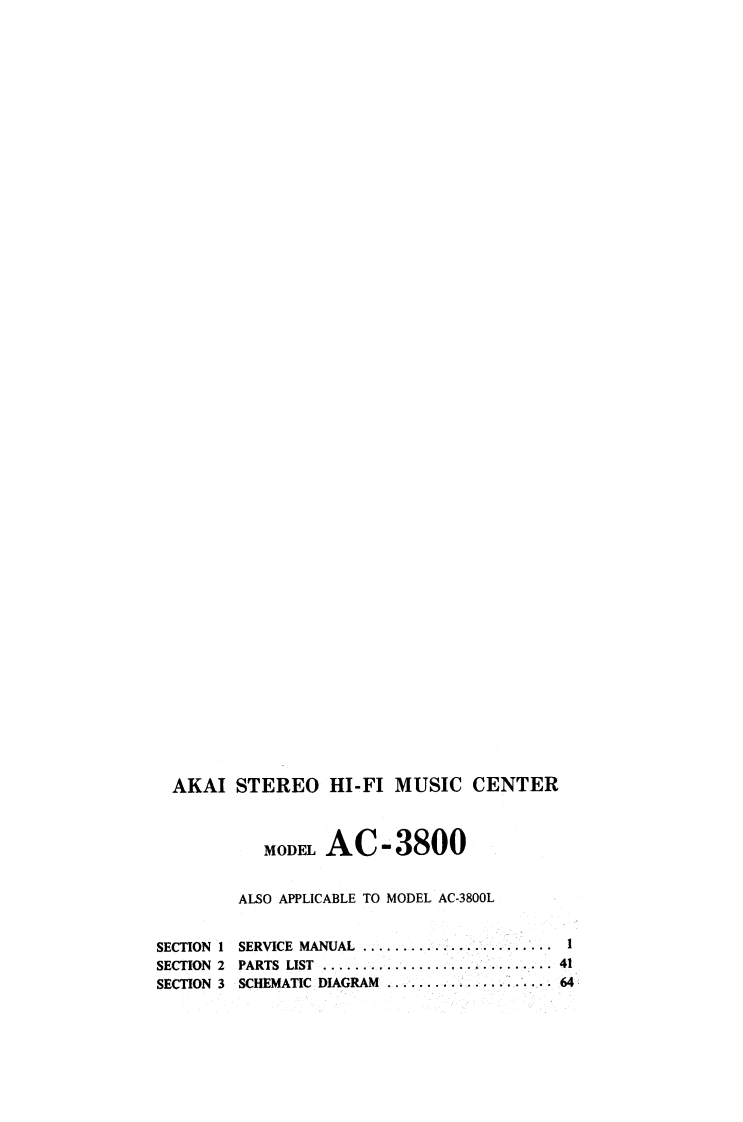 Akai-AC-3800-维修电器原理图手册