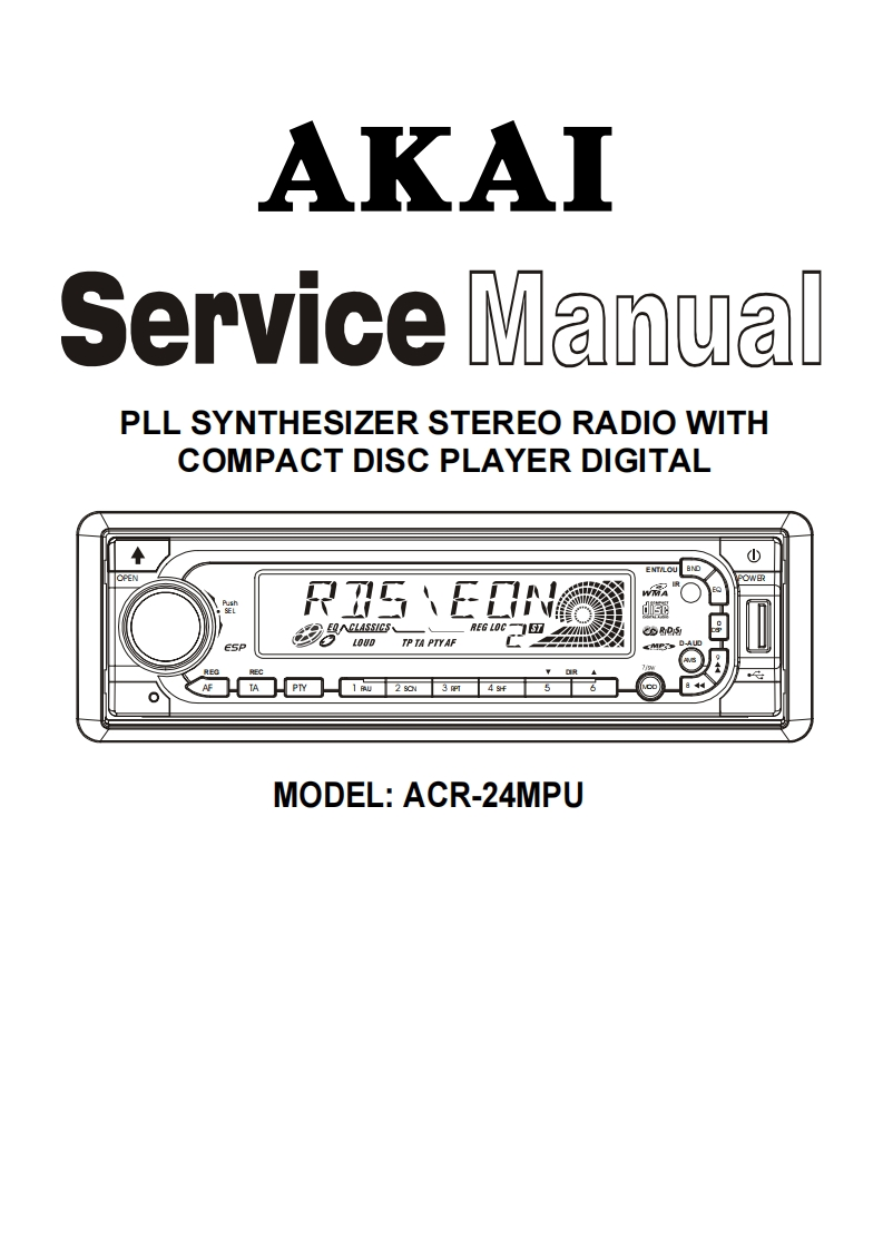 Akai-ACR-24-MPU-维修电器原理图手册
