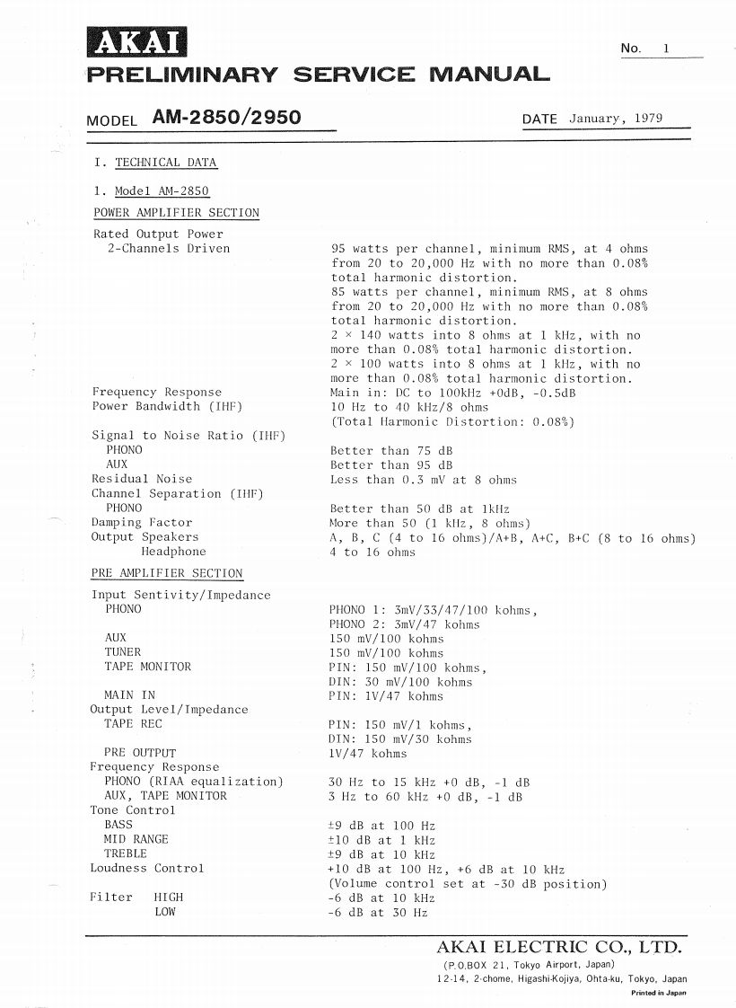 Akai-AM-2850-维修电器原理图手册