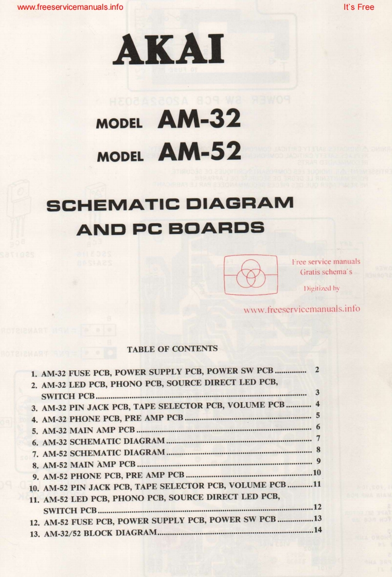 Akai-AM32-rec-电气原理图手册