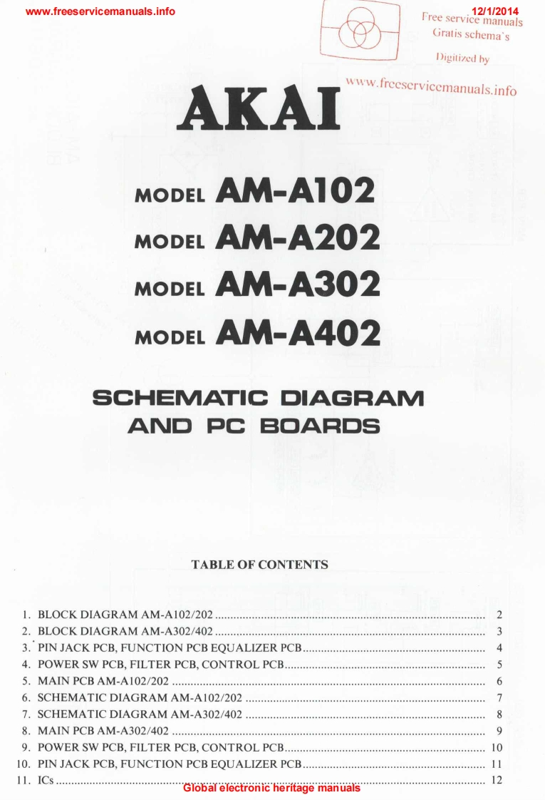 Akai-AMA102-int-电气原理图手册