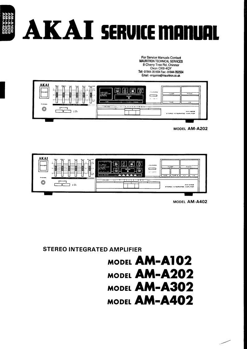 Akai-AMA202-int-维修说明书手册含电器原理图