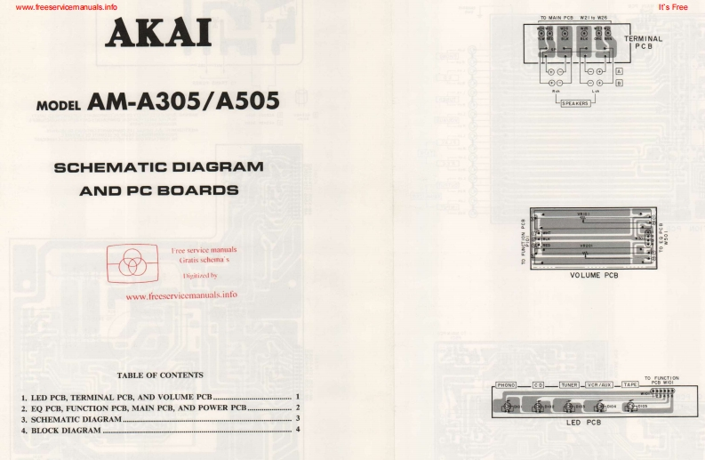 Akai-AMA305-int-维修说明书手册含电器原理图