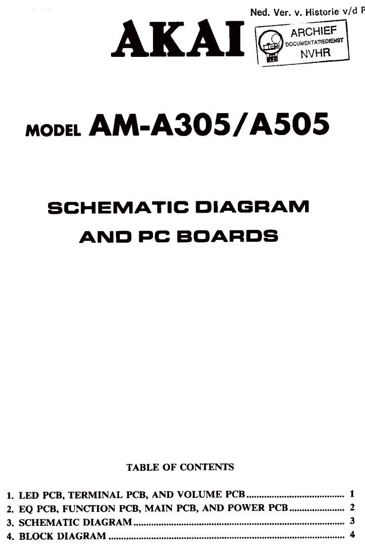 Akai-AMA505-int-电气原理图手册