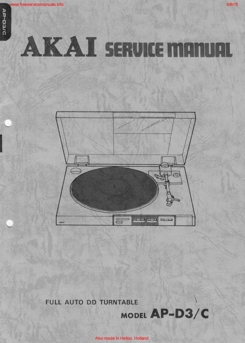 Akai-APD3-tt-维修说明书手册含电器原理图