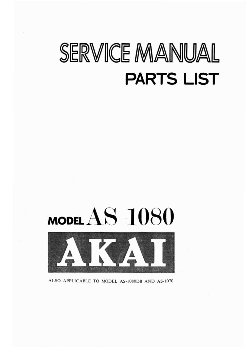 Akai-AS1070-rec-维修说明书手册含电器原理图