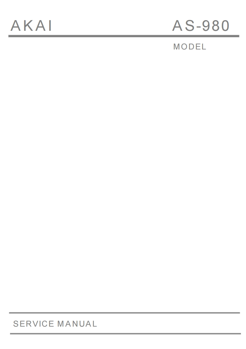 Akai-AS980-rec-维修说明书手册含电器原理图