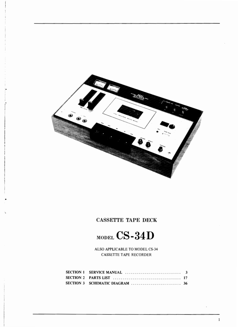 Akai-CR34D-tape-维修说明书手册含电器原理图