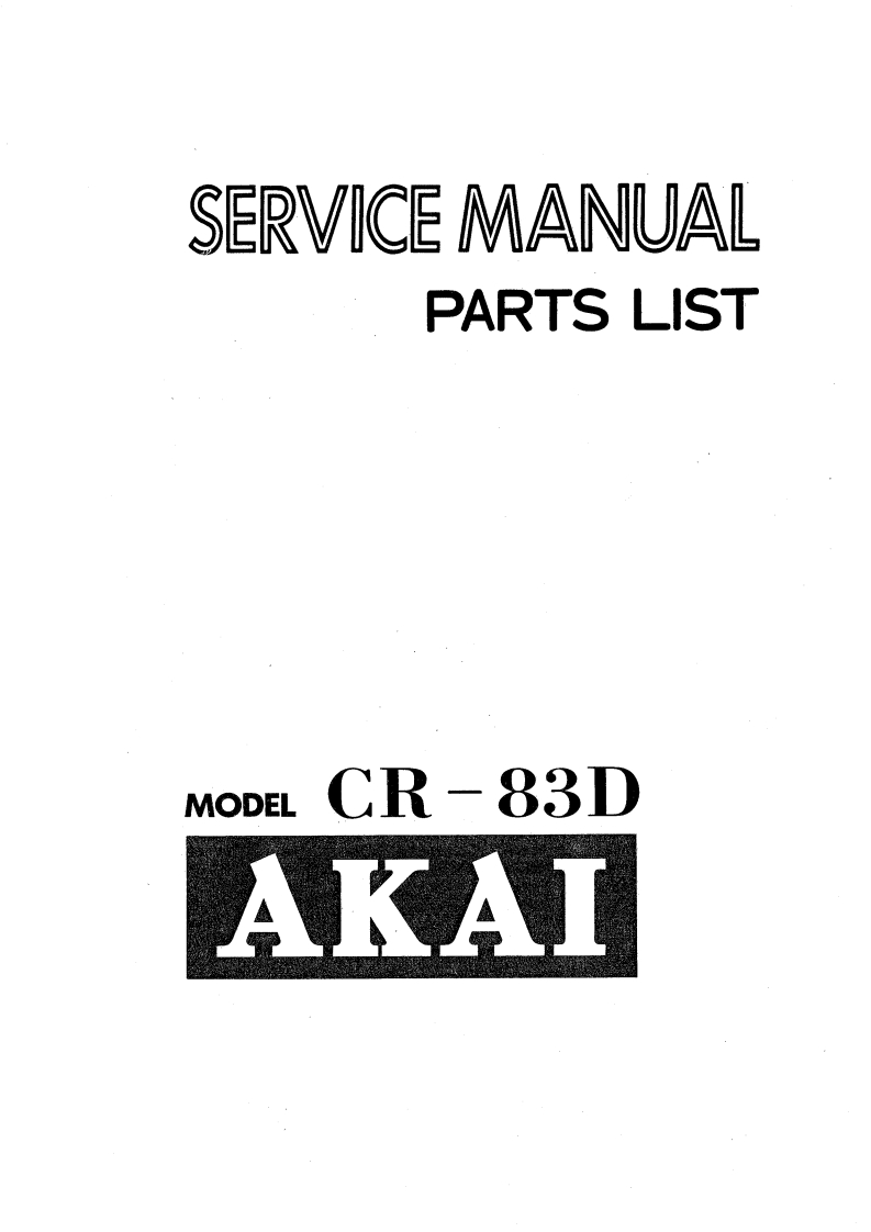 Akai-CR83D-tape-维修说明书手册含电器原理图