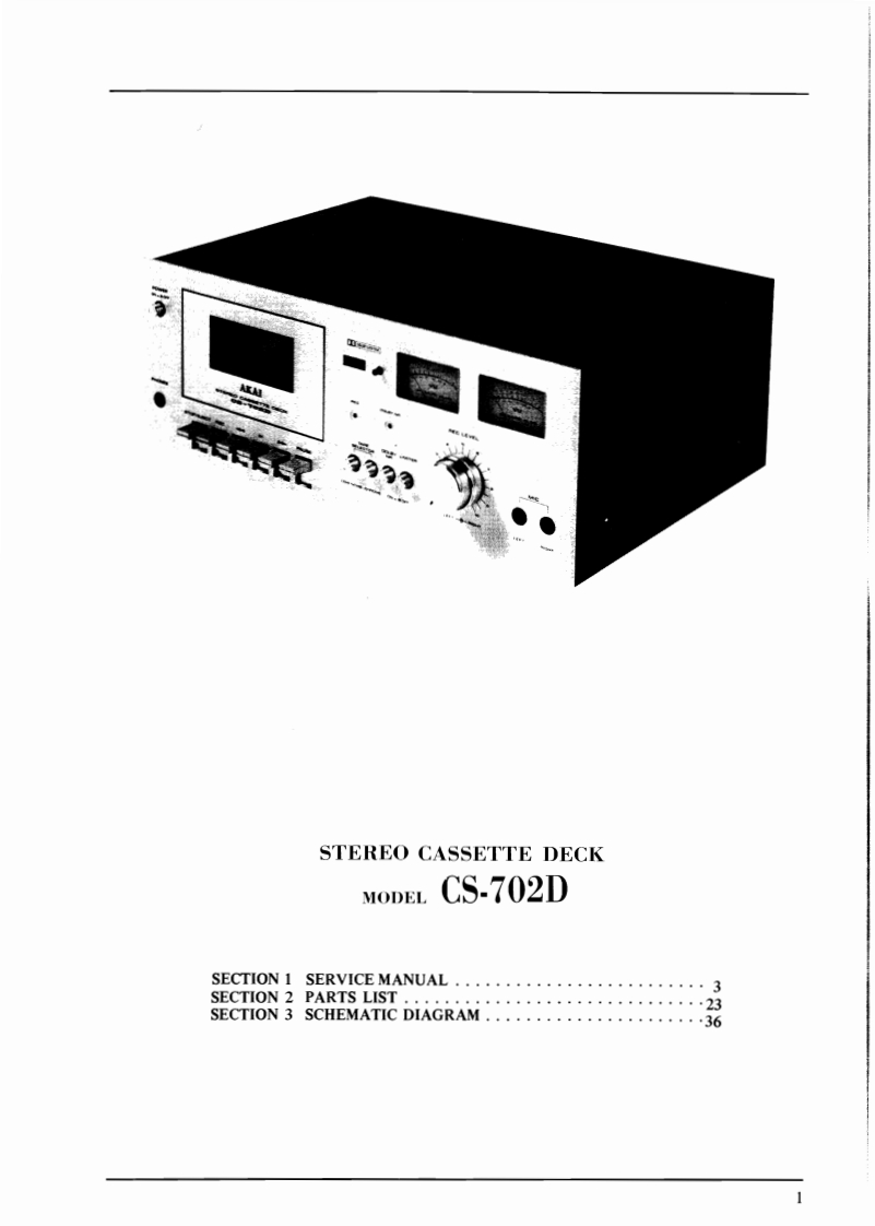 Akai-CS702D-tape-维修说明书手册含电器原理图