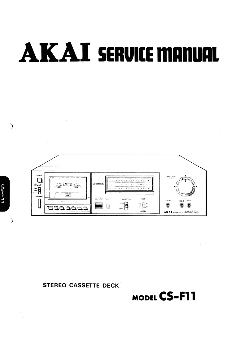 Akai-CSF11-tape-维修说明书手册含电器原理图