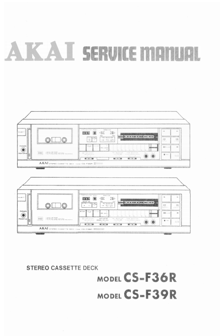 Akai-CSF39R-tape-维修说明书手册含电器原理图