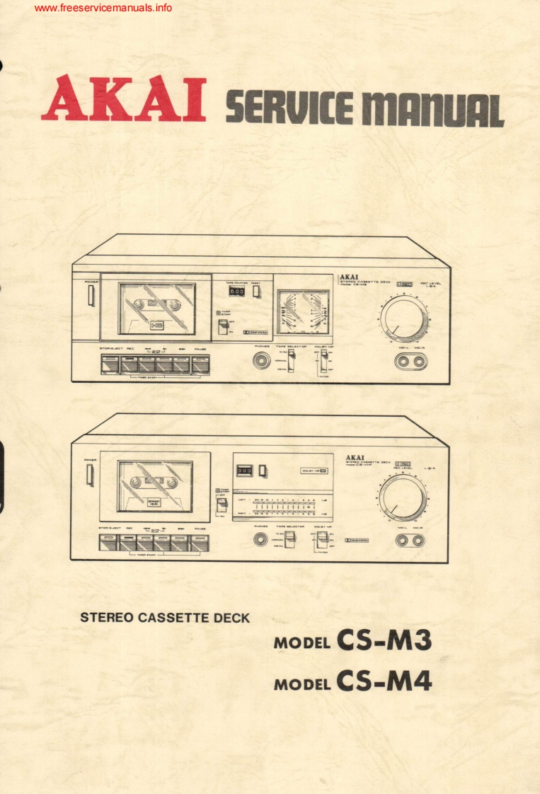 Akai-CSM3-tape-维修说明书手册含电器原理图