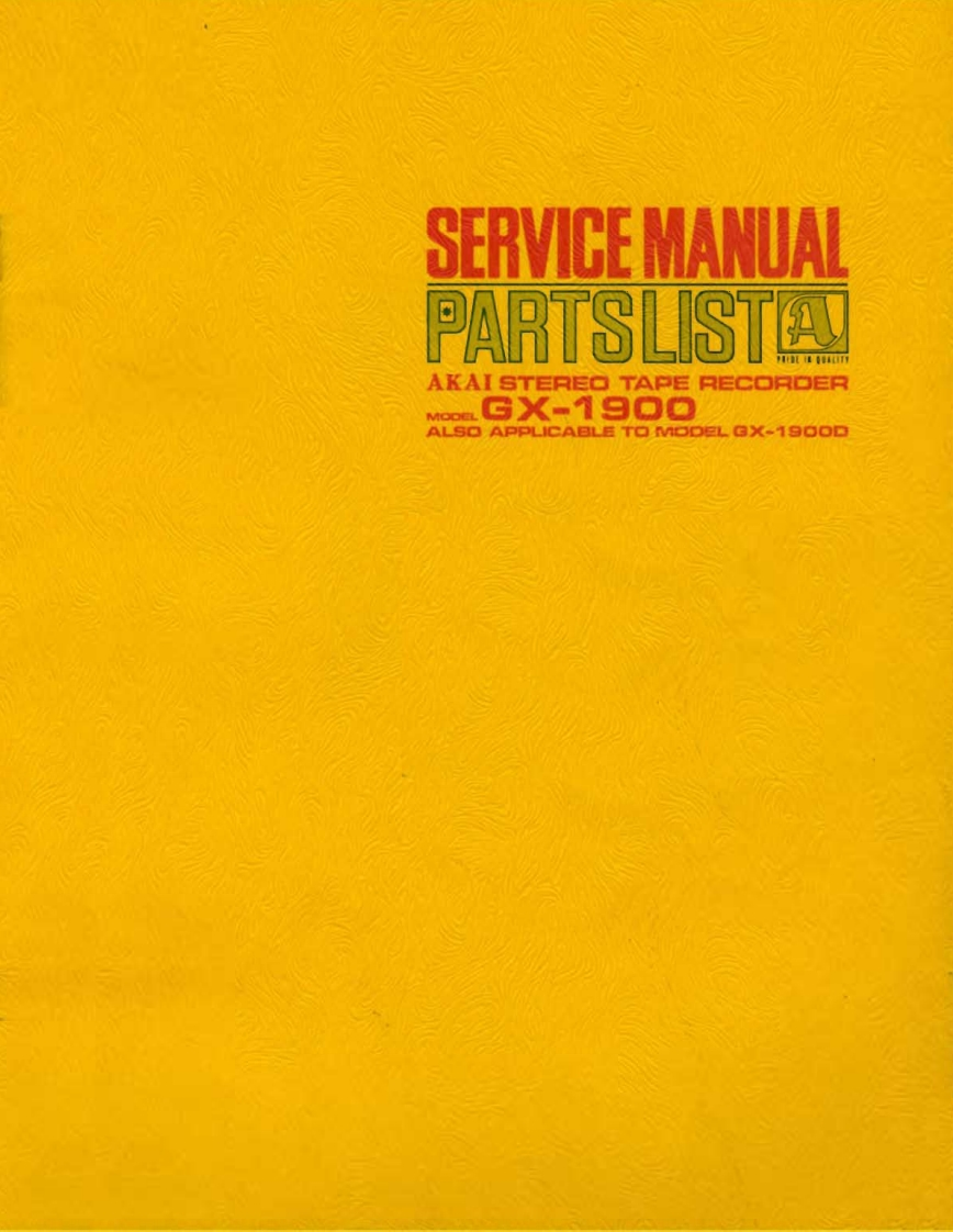 Akai-GX1900-tape-维修说明书手册含电器原理图