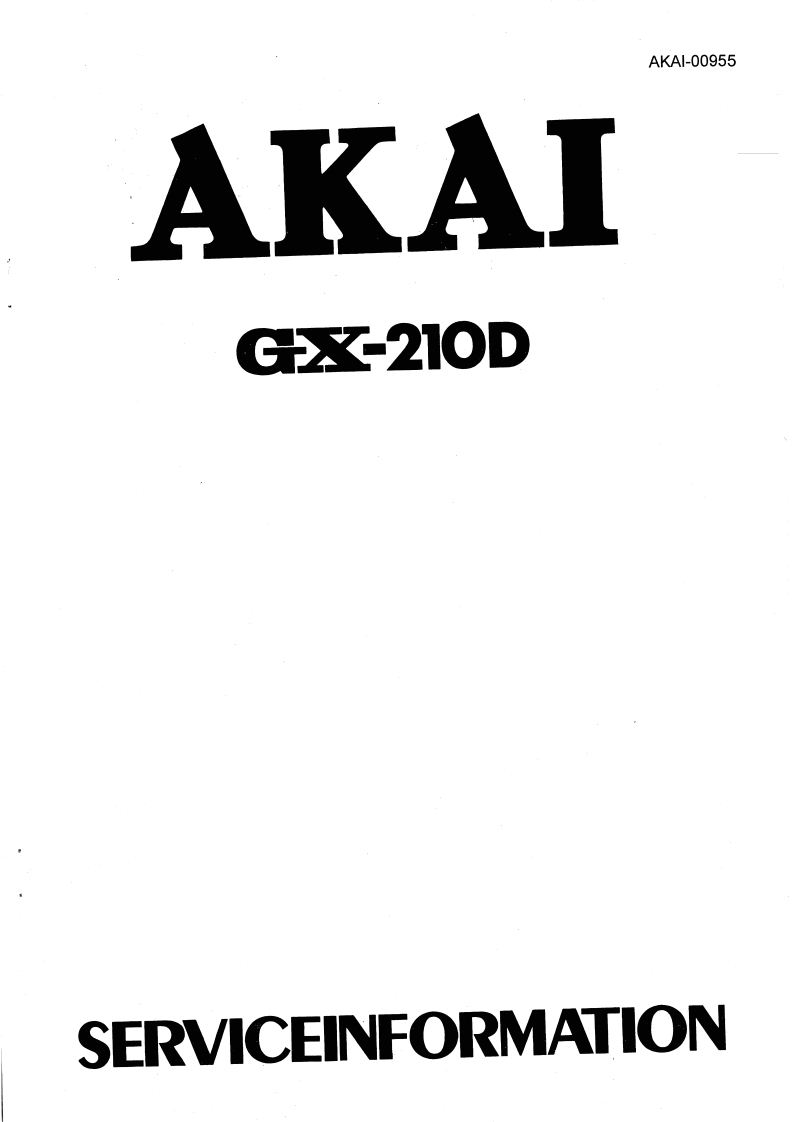 Akai-GX210D-tape-维修说明书手册含电器原理图