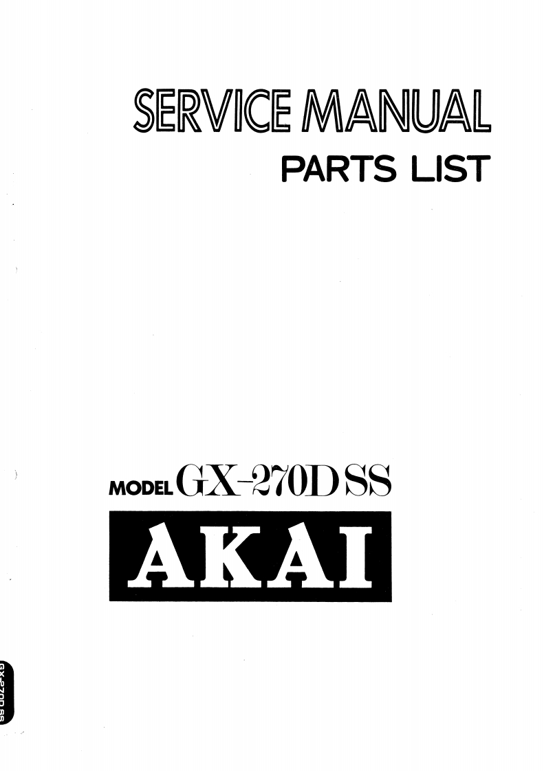 Akai-GX270DSS-tape-维修说明书手册含电器原理图