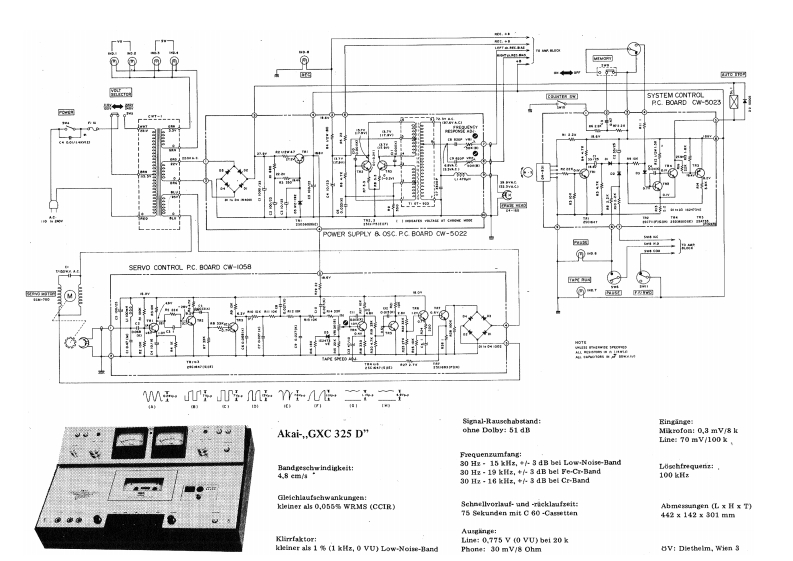 Akai-GX325D-tape-电气原理图手册