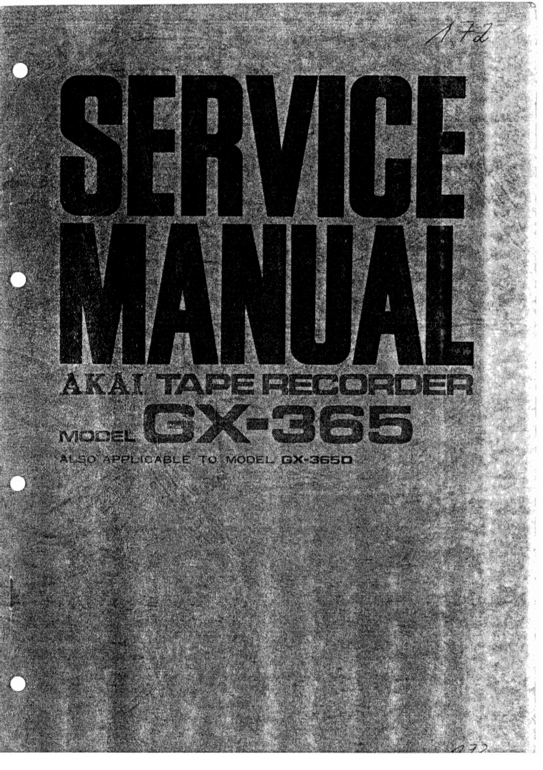 Akai-GX365-tape-维修说明书手册含电器原理图