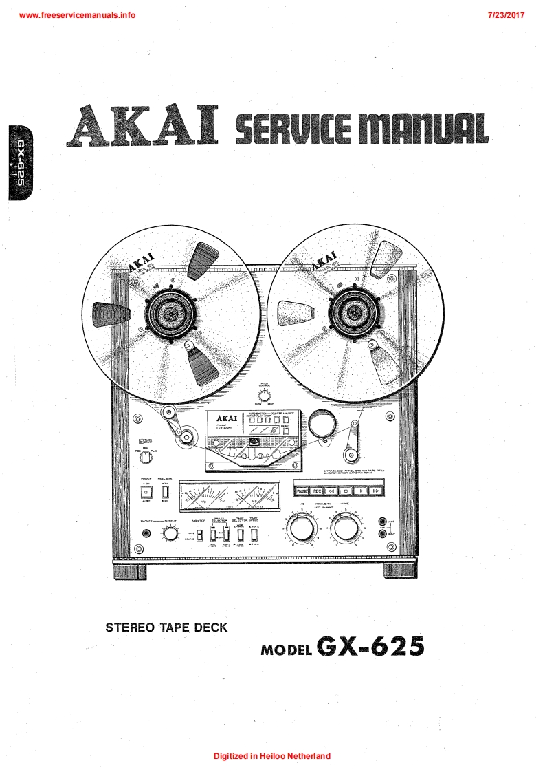 Akai-GX625-tape-维修说明书手册含电器原理图