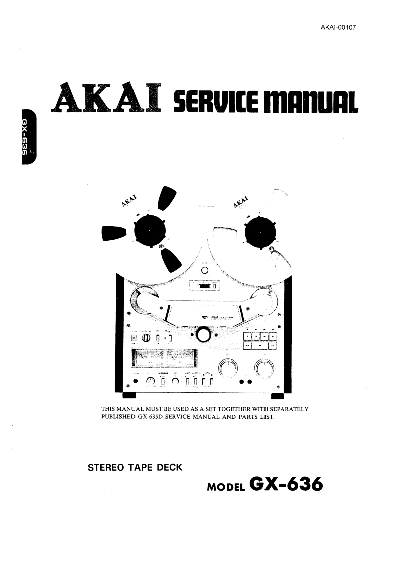 Akai-GX636-tape-维修说明书手册含电器原理图