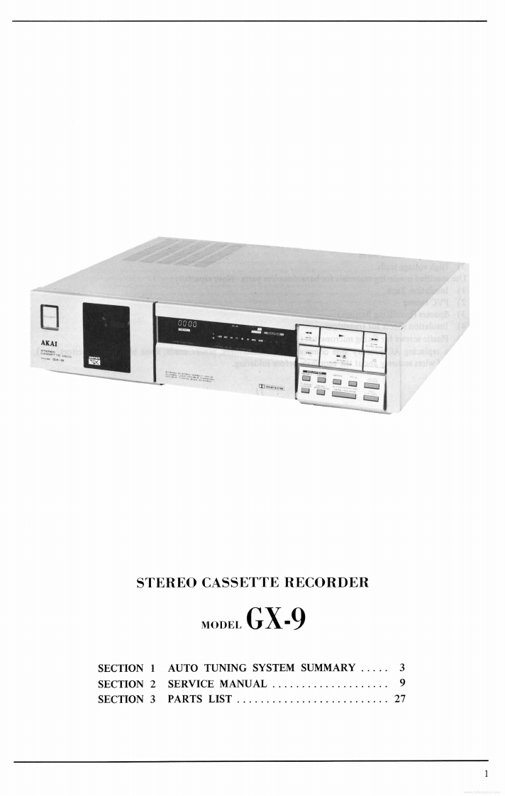 Akai-GX9-tape-维修说明书手册含电器原理图