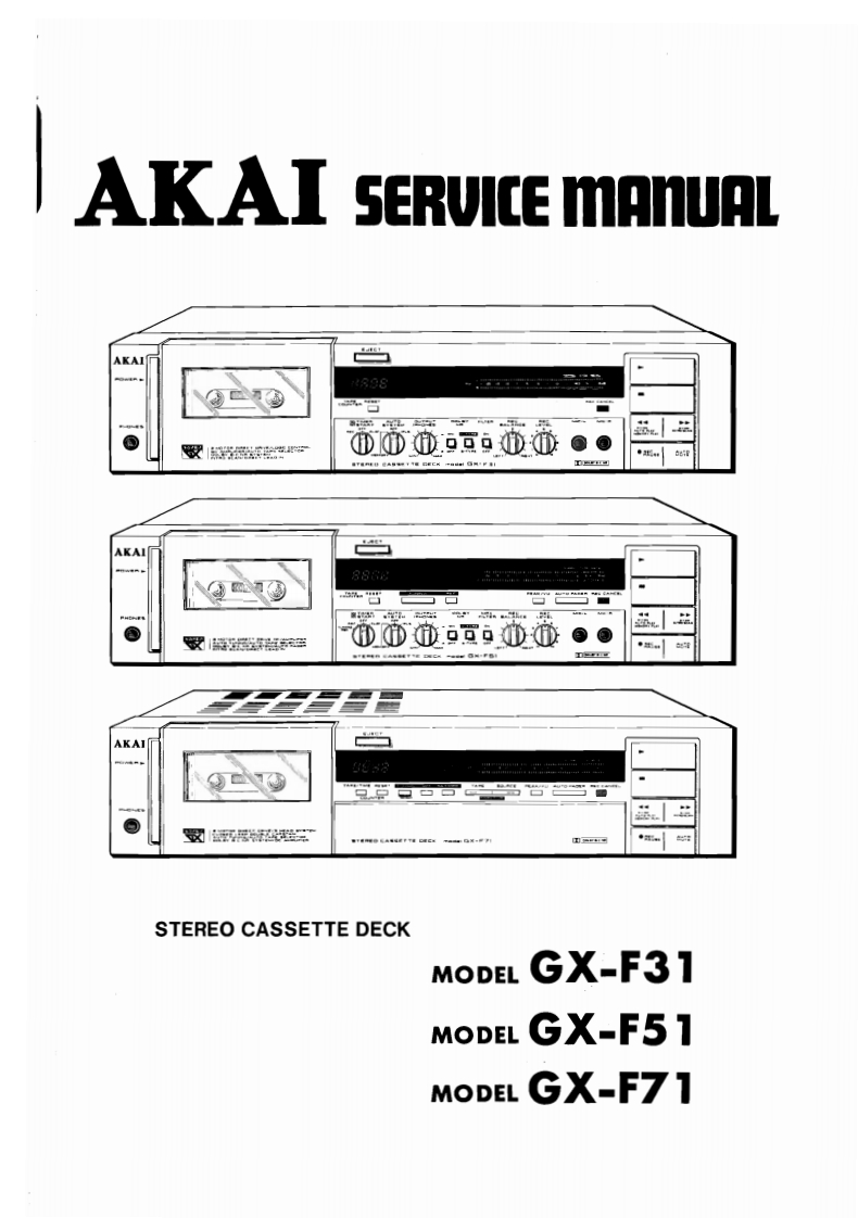 Akai-GXF71-tape-维修说明书手册含电器原理图