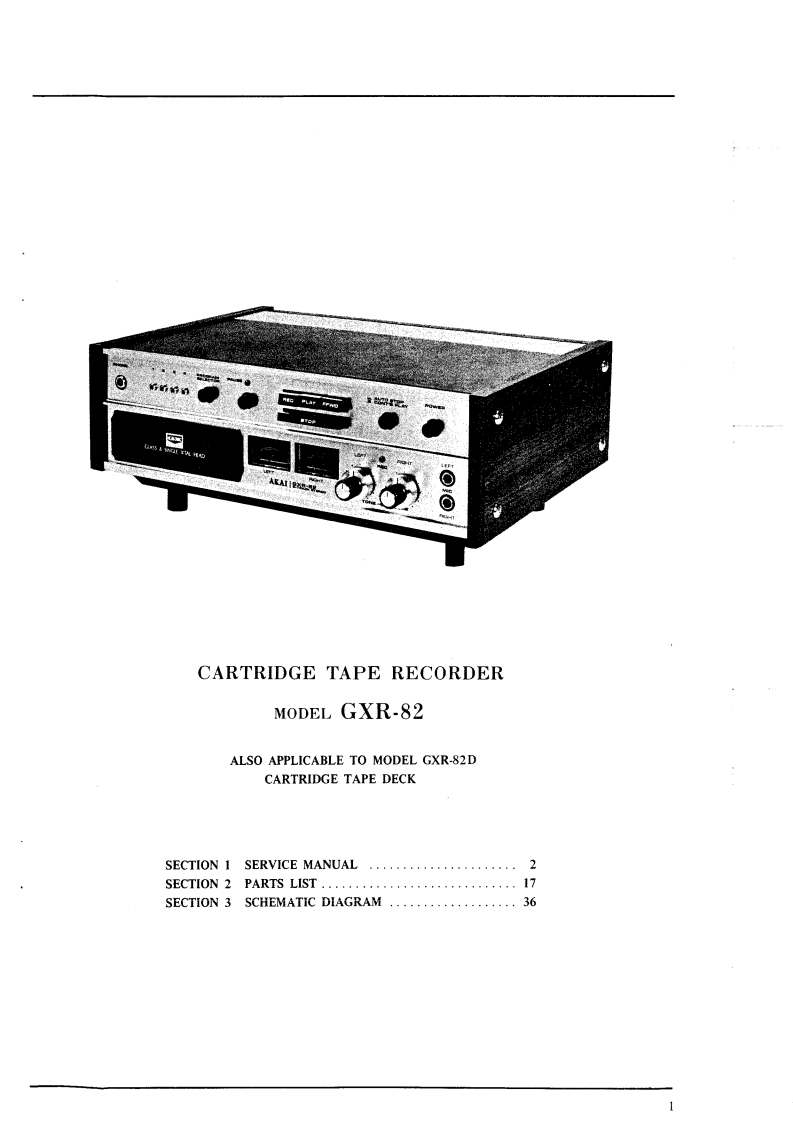 Akai-GXR82-tape-维修说明书手册含电器原理图