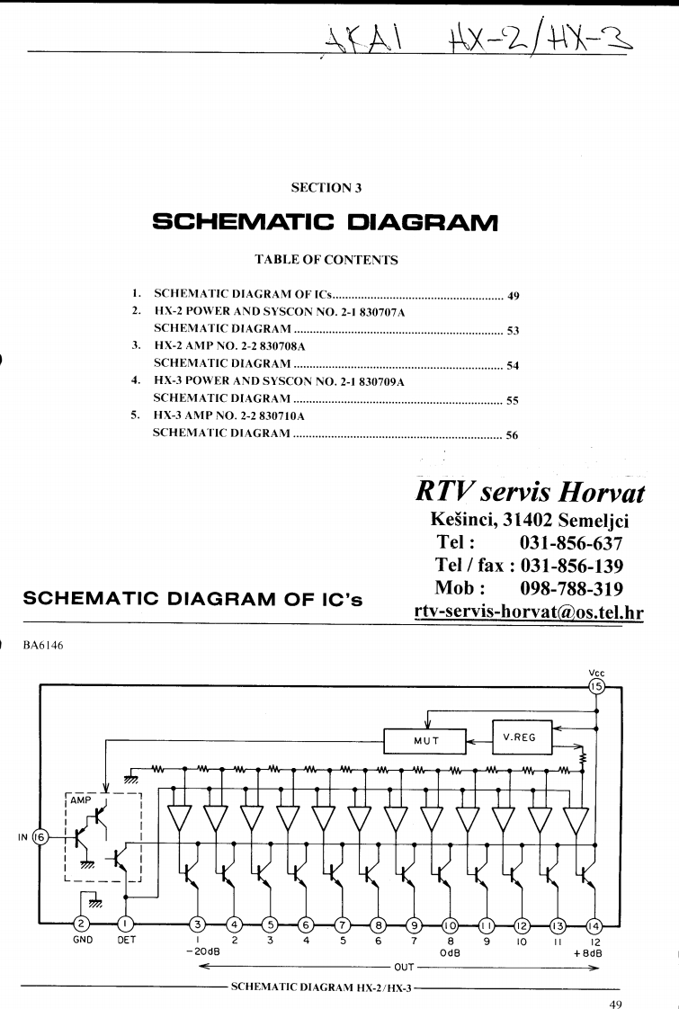 Akai-HX3-tape-电气原理图手册
