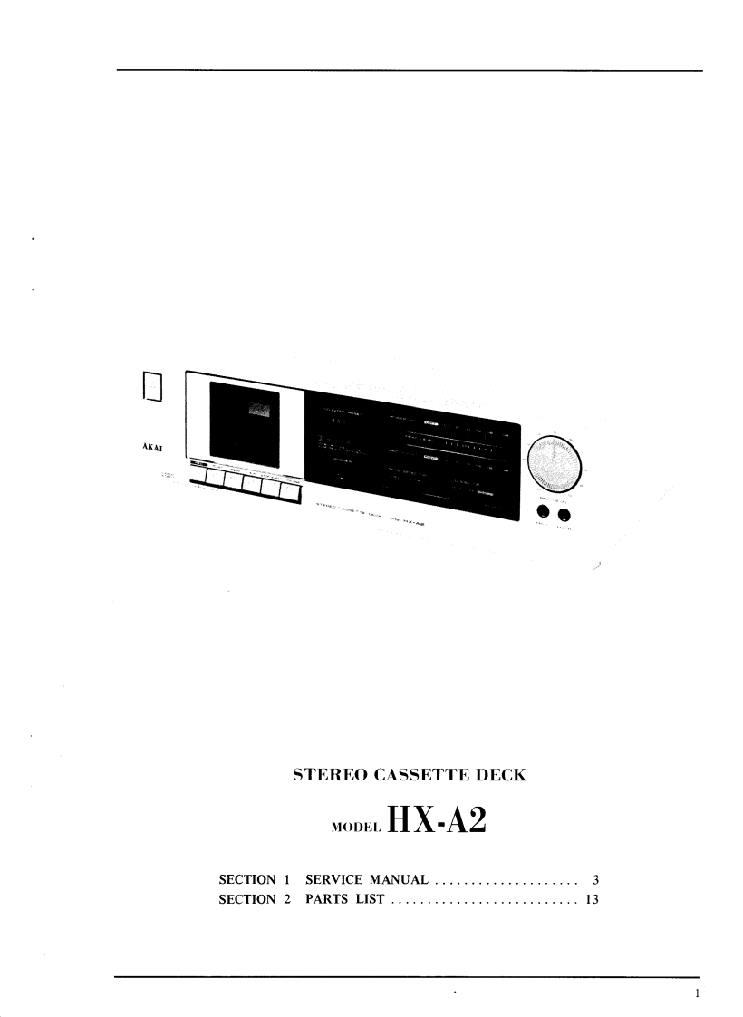 Akai-HXA2-tape-维修说明书手册含电器原理图