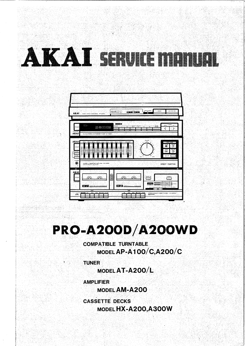 Akai-HXA200-tape-维修说明书手册含电器原理图
