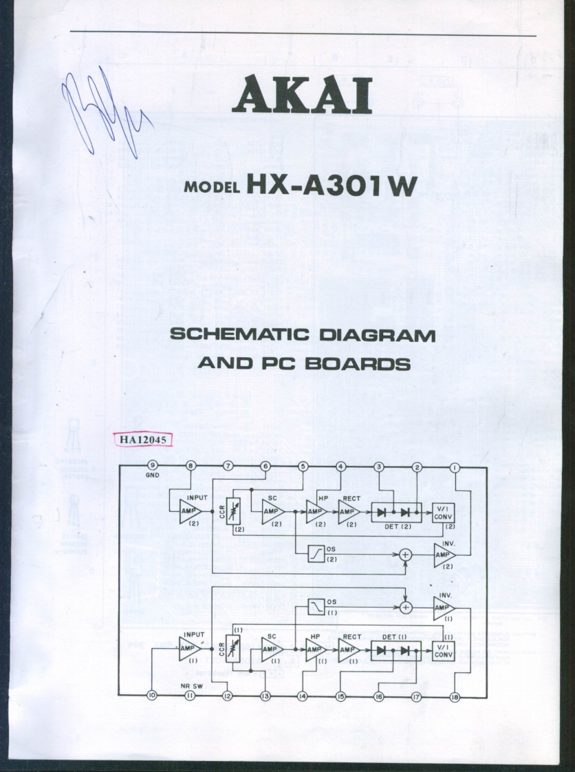 Akai-HXA301W-tape-维修说明书手册含电器原理图