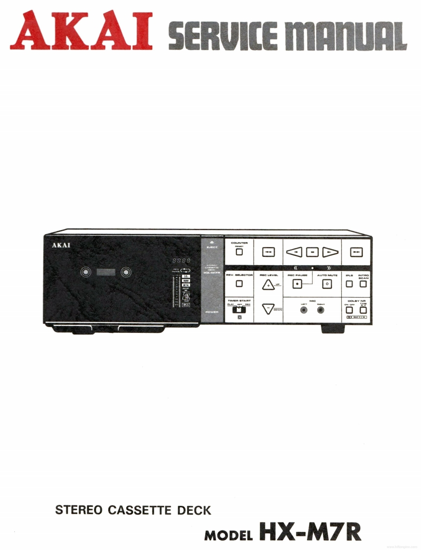 Akai-HXM7R-tape-维修说明书手册含电器原理图