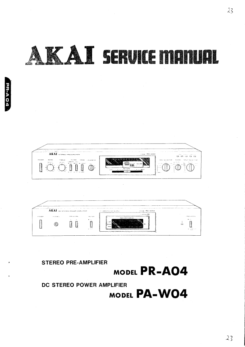 Akai-PAW04-pwr-维修说明书手册含电器原理图