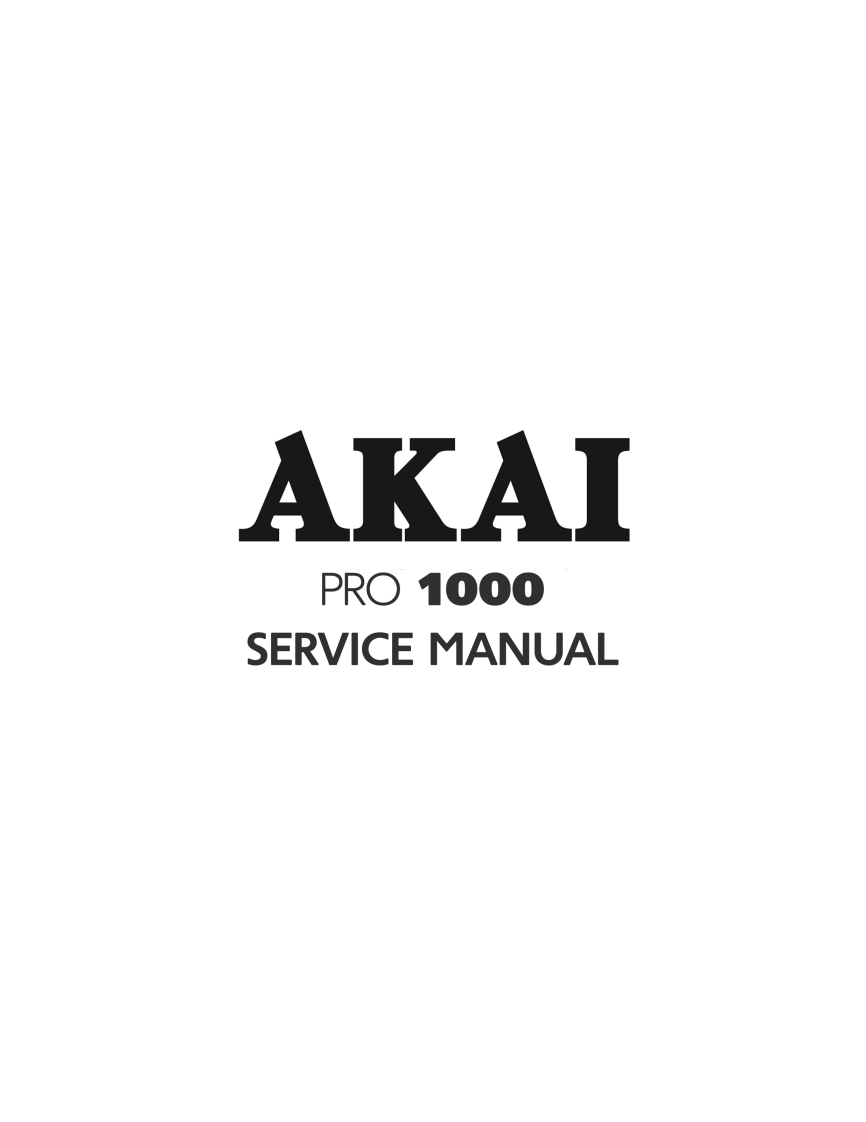 Akai-PRO1000-tape-维修说明书手册含电器原理图