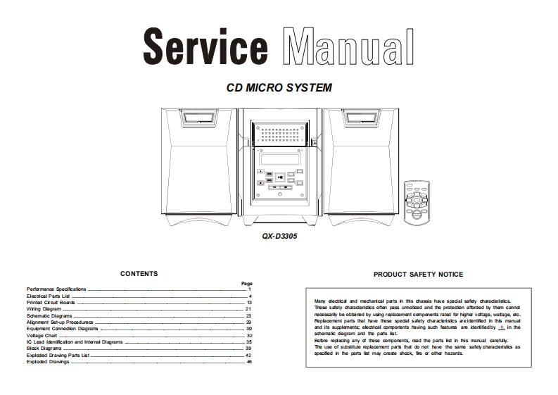 Akai-QXD3305-cs-维修说明书手册含电器原理图