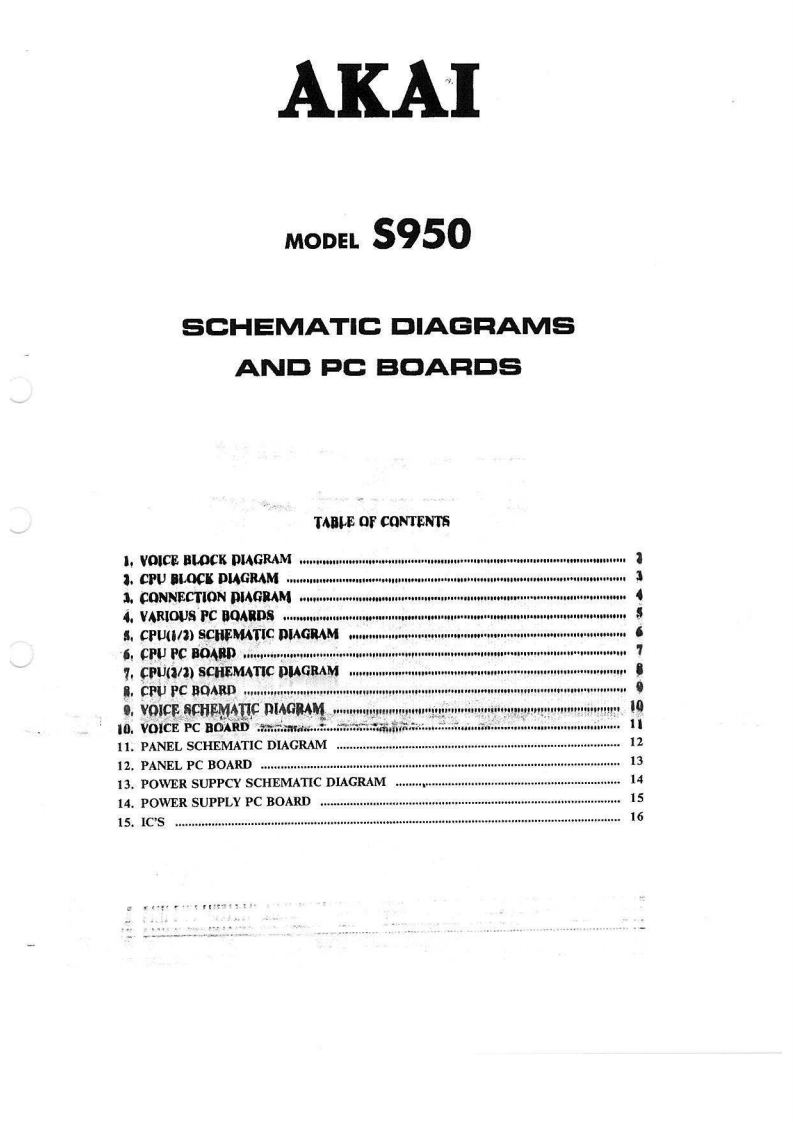 Akai-S950-mds-电气原理图手册