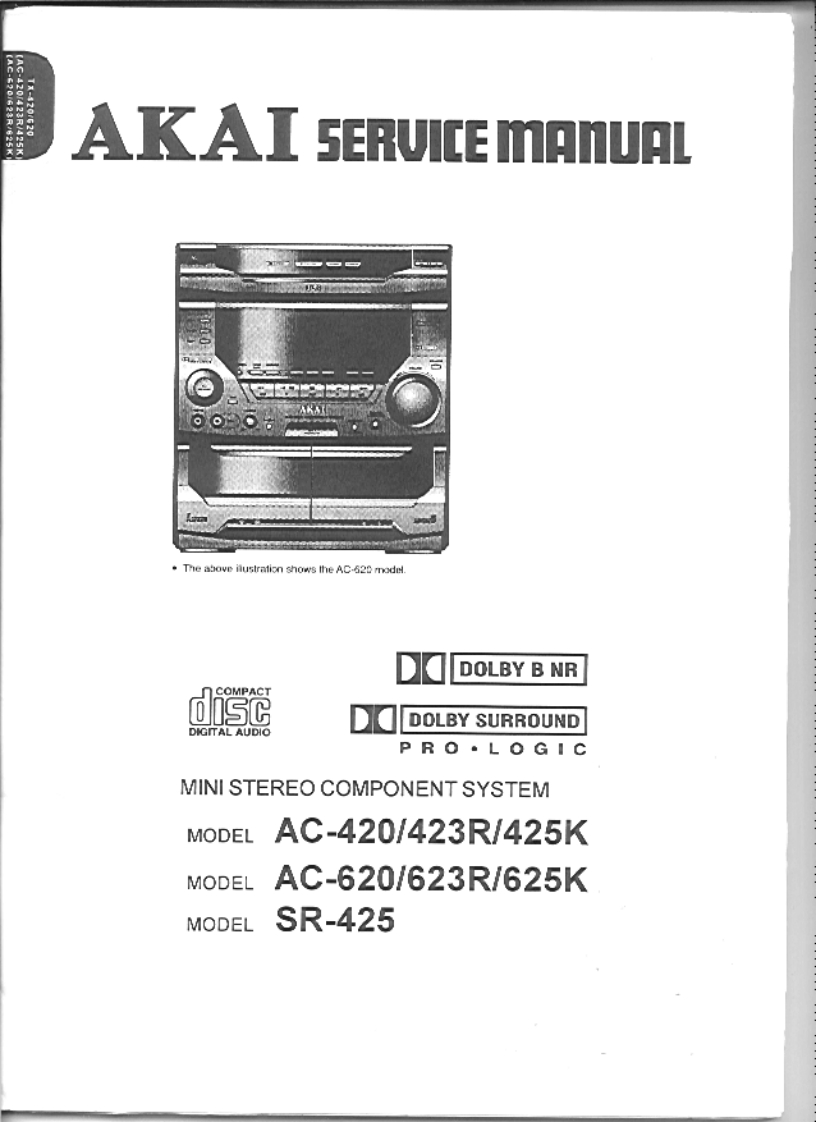 Akai-SR425-cs-维修说明书手册含电器原理图