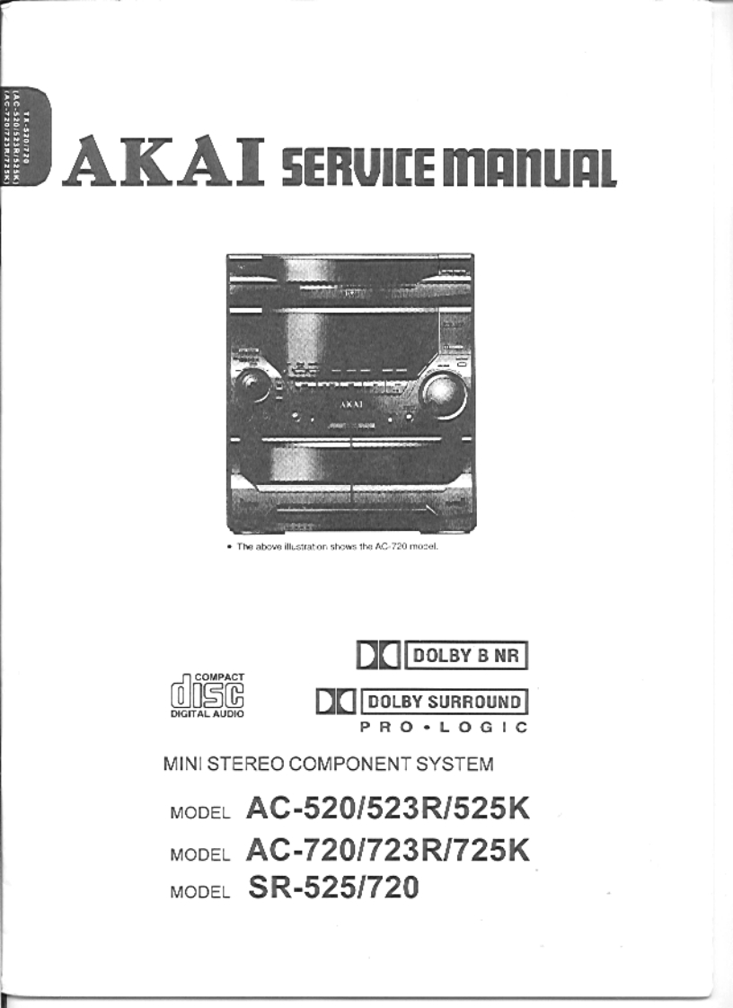 Akai-SR525-cs-维修说明书手册含电器原理图