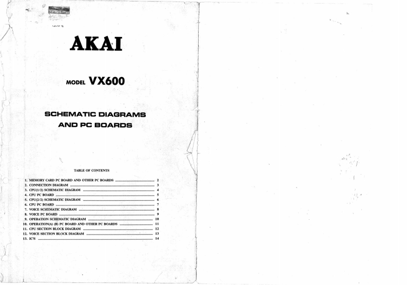 Akai-VX600-pms-电气原理图手册