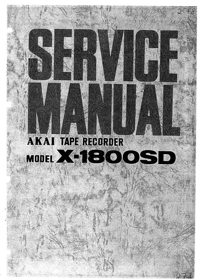 Akai-X1800SD-tape-维修说明书手册含电器原理图
