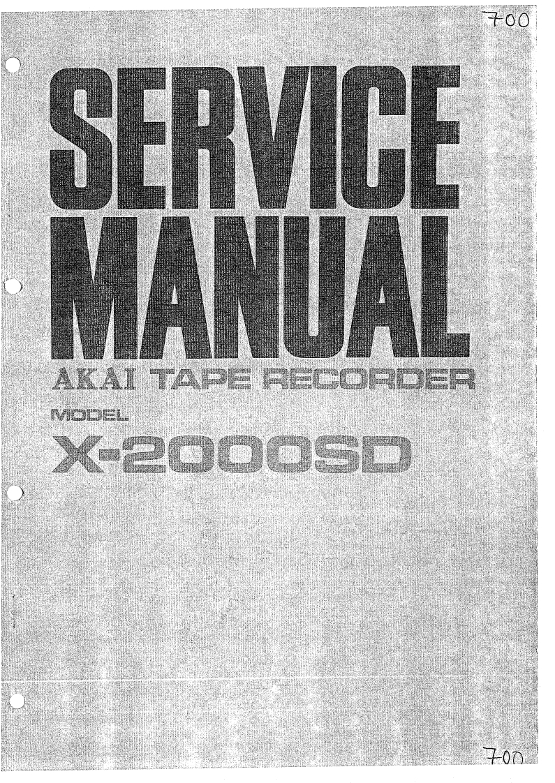 Akai-X2000SD-tape-维修说明书手册含电器原理图