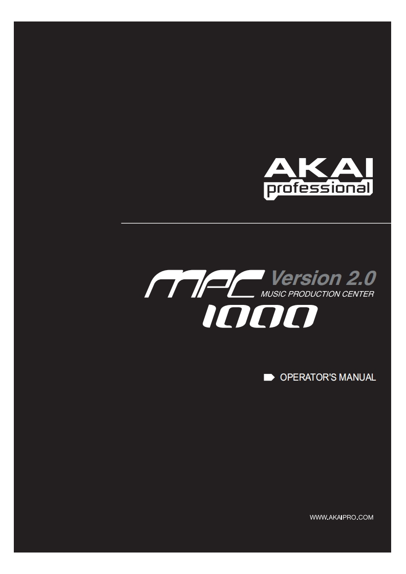Akai_mpc1000v2_operators_man操作说明书手册