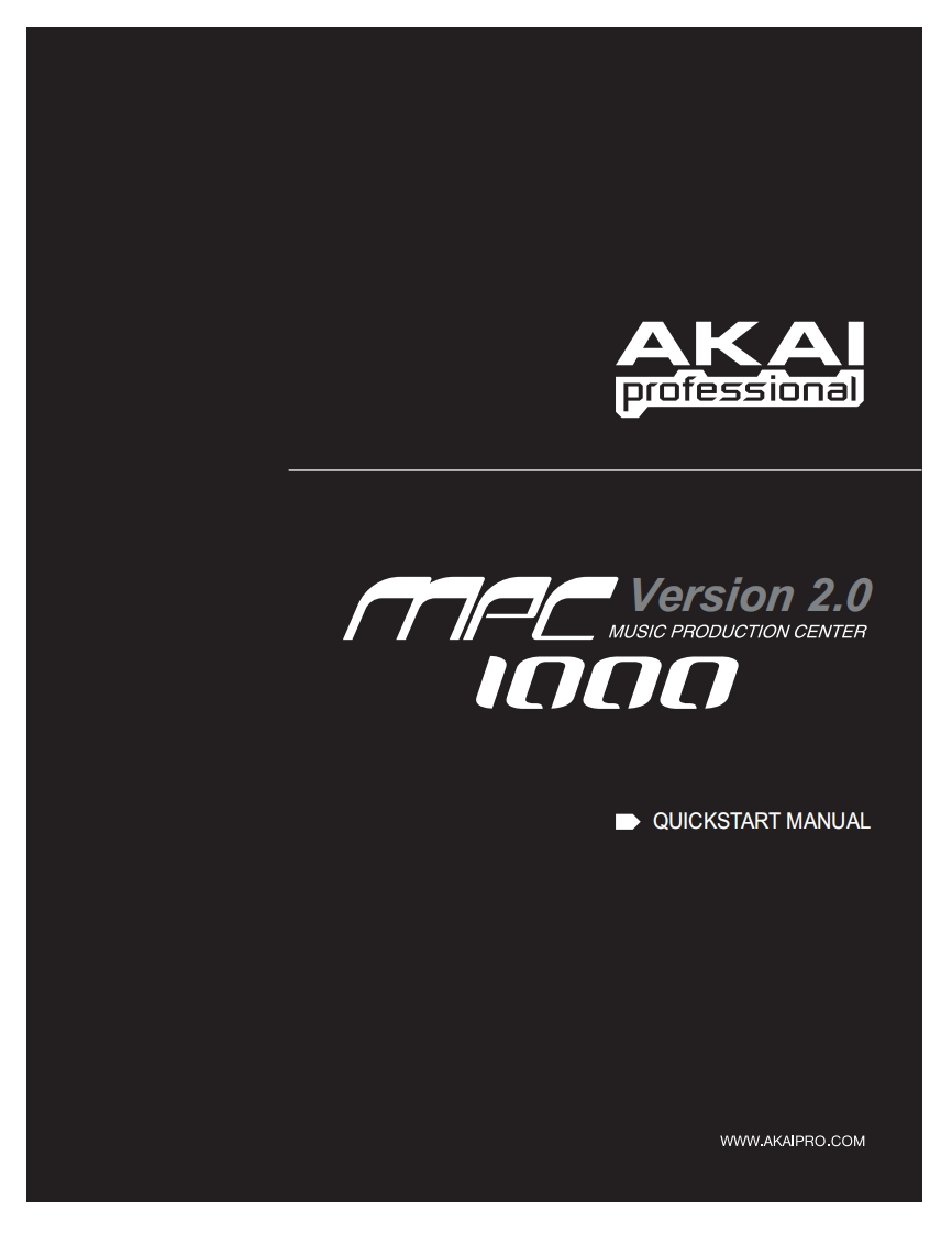 Akai_mpc1000v2_quickstart_manual操作说明书手册