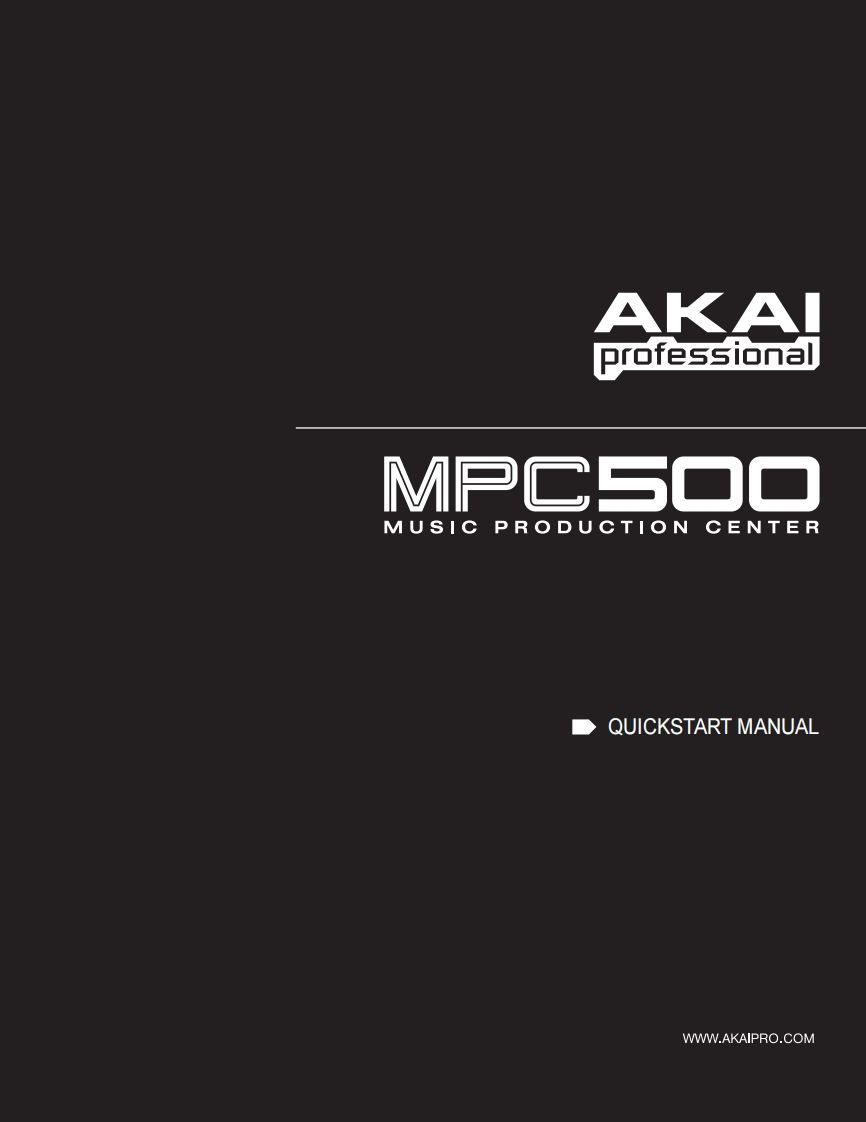 Akai_mpc500_quickstart操作说明书手册