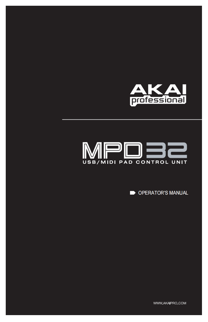 Akai_mpd32_reference_manual_v1_02_00操作说明书手册